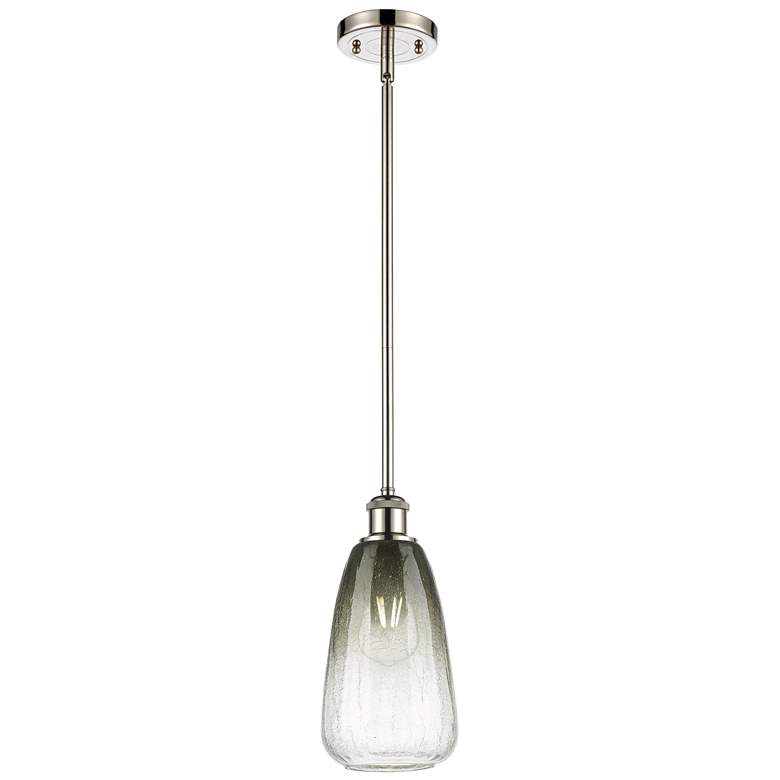 Image 1 Ballston Brookhaven Almond 6"W Polished Nickel Stem Pendant w/ Slate Shade
