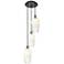 Ballston Brookhaven Flute 14"W 3-Lt Black Brass Cord Pendant w/ Opal Shade
