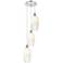 Ballston Brookhaven Flute 14"W 3-Lt Chrome Cord Pendant w/ Opal Shade