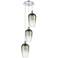 Ballston Brookhaven Flute 14"W 3-Lt Chrome Cord Pendant w/ Slate Shade