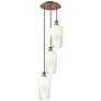 1_Ballston Brookhaven Flute 14"W 3-Lt Copper Cord Pendant w/ Opal Shade