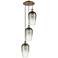 Ballston Brookhaven Flute 14"W 3-Lt Copper Cord Pendant w/ Slate Shade