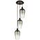 Ballston Brookhaven Flute 14"W 3-Lt Oil Bronze Cord Pendant w/ Slate Shade