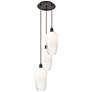 1_Ballston Brookhaven Flute 14"W 3-Lt Oiled Bronze Cord Pendant w/ Opal Shade