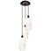 Ballston Brookhaven Flute 14"W 3-Lt Oiled Bronze Cord Pendant w/ Opal Shade