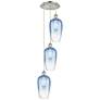 1_Ballston Brookhaven Flute 14"W 3-Lt Polish Nickel Cord Pendant w/ Blue