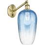 Ballston Brookhaven Flute 15"H Brass Swivel Sconce With Sapphire Shade