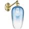 Ballston Brookhaven Flute 15"H Brass Swivel Sconce With Sapphire Shade
