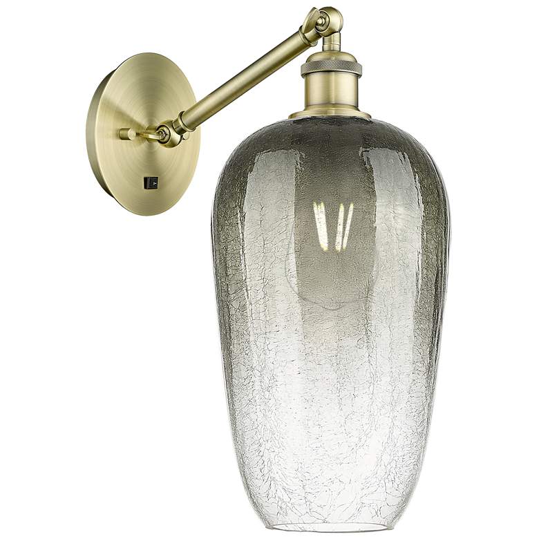 Image 1 Ballston Brookhaven Flute 15"H Brass Swivel Sconce With Slate Shade