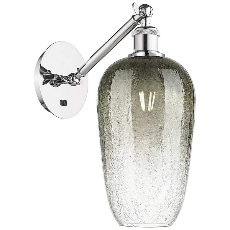 Image 1 Ballston Brookhaven Flute 15"H Chrome Swivel Sconce w/ Slate Shade