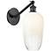 Ballston Brookhaven Flute 15"H Matte Black Swivel Sconce w/ Opal Shade