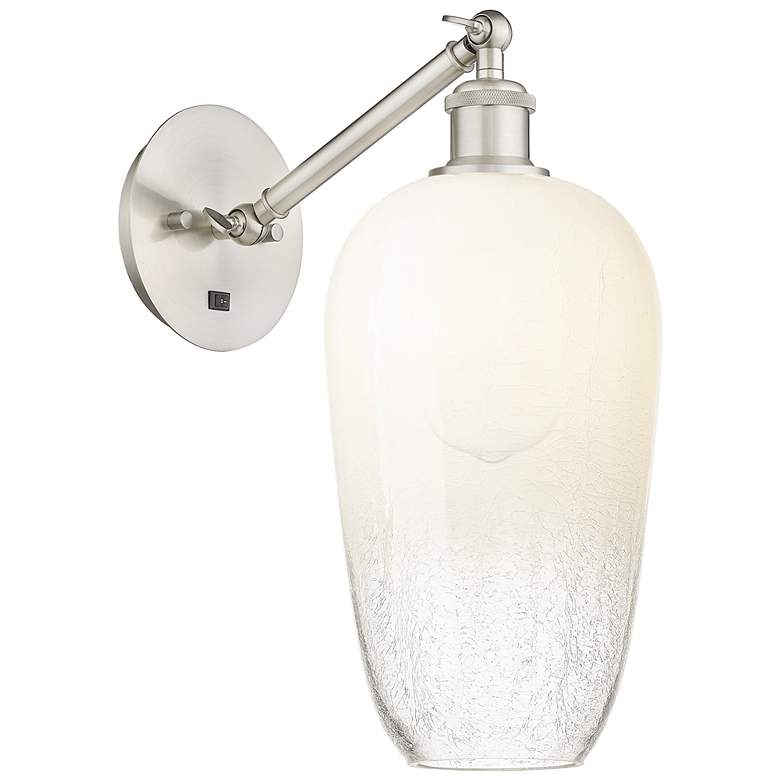 Image 1 Ballston Brookhaven Flute 15"H Nickel Swivel Sconce w/ Opal Shade