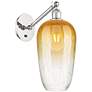 Ballston Brookhaven Flute 15"H Polished Nickel Swivel Sconce w/ Amber Shade