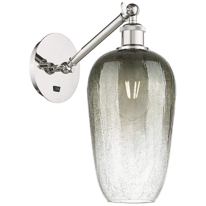 Image 1 Ballston Brookhaven Flute 15"H Polished Nickel Swivel Sconce w/ Slate Shade