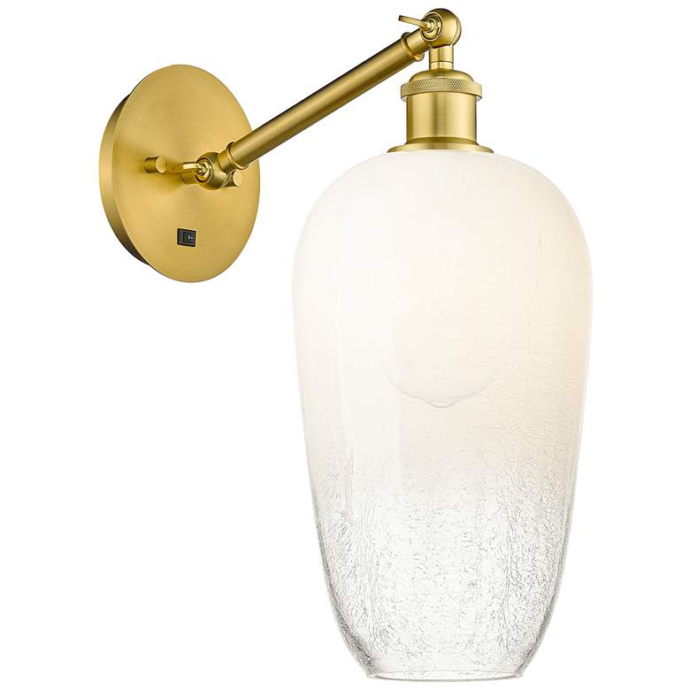 Image 1 Ballston Brookhaven Flute 15"H Satin Gold Swivel Sconce w/ Opal Shade