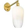 Ballston Brookhaven Flute 15"H Satin Gold Swivel Sconce w/ Opal Shade