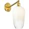 Ballston Brookhaven Flute 15"H Satin Gold Swivel Sconce w/ Opal Shade
