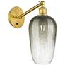 Ballston Brookhaven Flute 15"H Satin Gold Swivel Sconce w/ Slate Shade