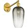 Ballston Brookhaven Flute 15"H Satin Gold Swivel Sconce w/ Slate Shade