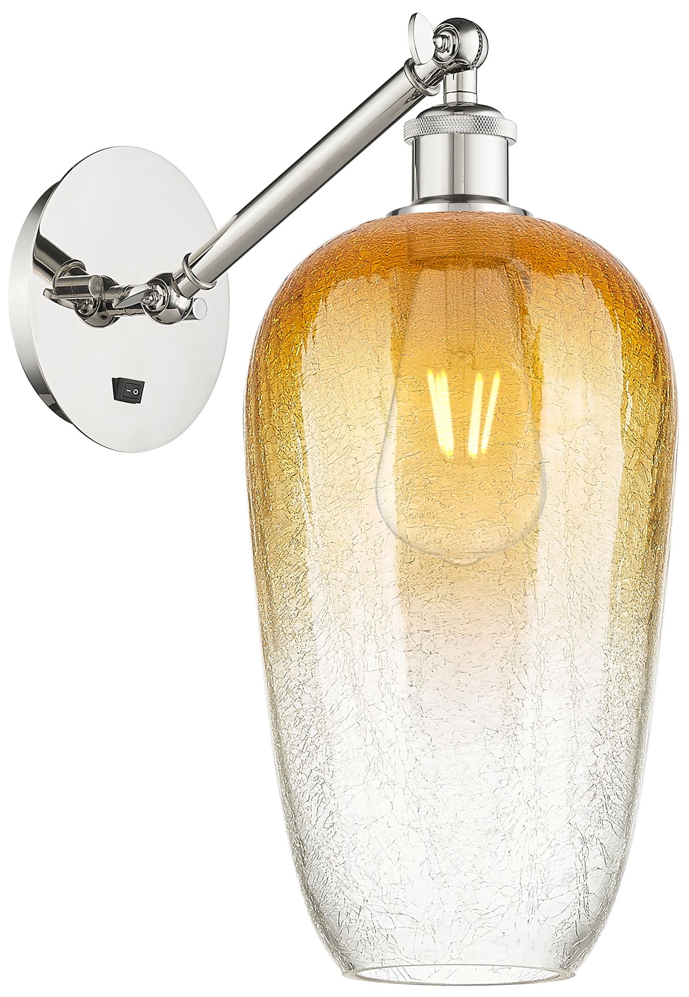 Ballston Brookhaven Flute 15"H Polished Nickel Swivel Sconce w/ Amber