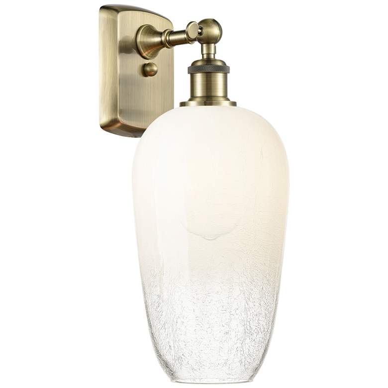 Image 1 Ballston Brookhaven Flute 16"H Antique Brass Sconce With Opal Shade