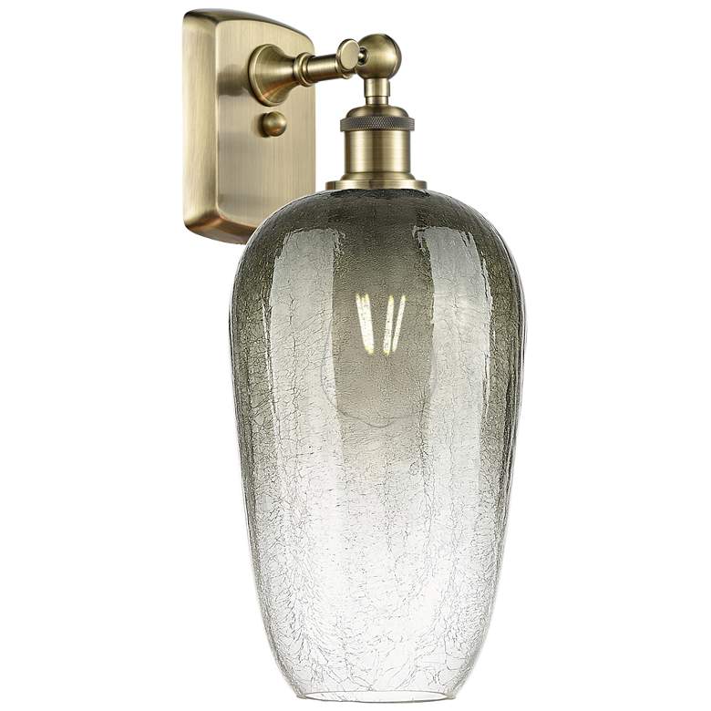 Image 1 Ballston Brookhaven Flute 16"H Antique Brass Sconce With Slate Shade