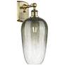 Ballston Brookhaven Flute 16"H Antique Brass Sconce With Slate Shade