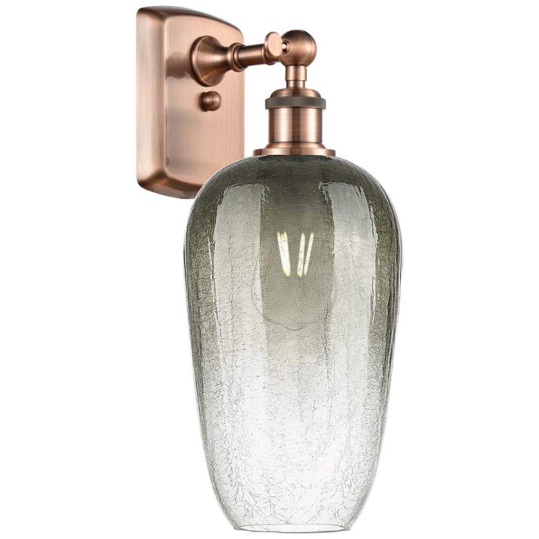 Image 1 Ballston Brookhaven Flute 16"H Antique Copper Sconce With Slate Shade