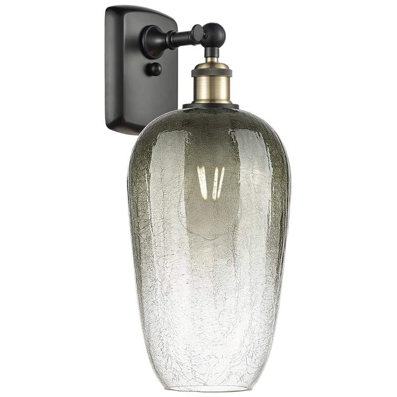 Image 1 Ballston Brookhaven Flute 16"H Black And Brass Sconce With Slate Shade