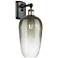 Ballston Brookhaven Flute 16"H Black And Brass Sconce With Slate Shade
