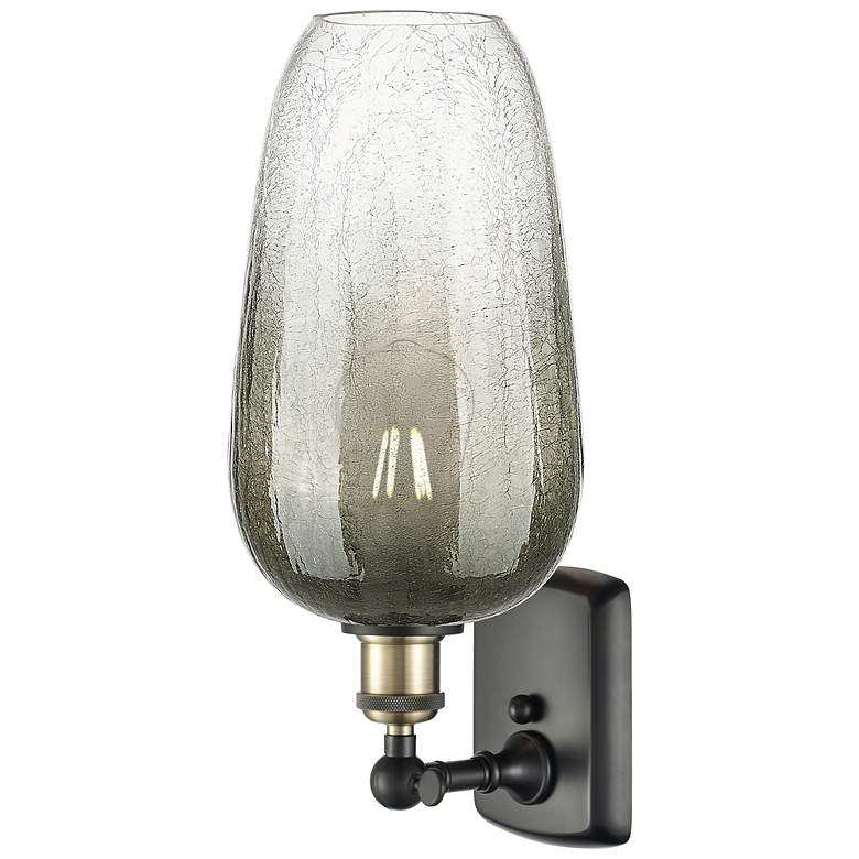 Image 2 Ballston Brookhaven Flute 16"H Black And Brass Sconce With Slate Shade more views