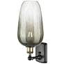Ballston Brookhaven Flute 16"H Black And Brass Sconce With Slate Shade