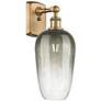 1_Ballston Brookhaven Flute 16"H Brushed Brass Sconce With Slate Shade
