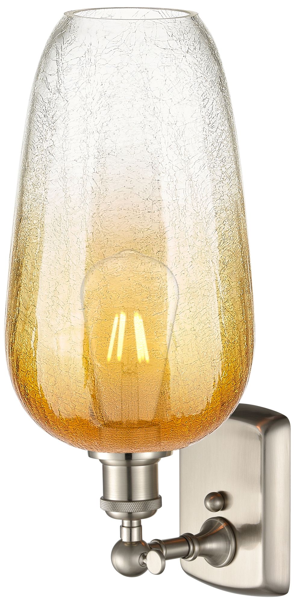 Image 2 Ballston Brookhaven Flute 16"H Brushed Nickel Sconce With Amber Shade more views