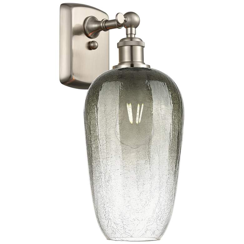 Image 1 Ballston Brookhaven Flute 16"H Brushed Nickel Sconce With Slate Shade