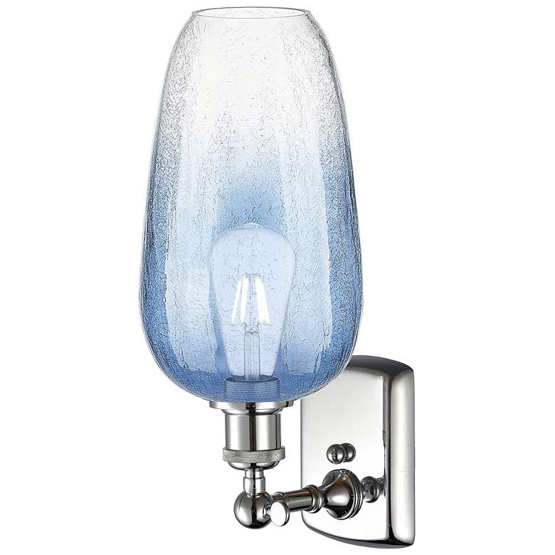 Image 2 Ballston Brookhaven Flute 16"H Chrome Sconce w/ Sapphire Shade more views