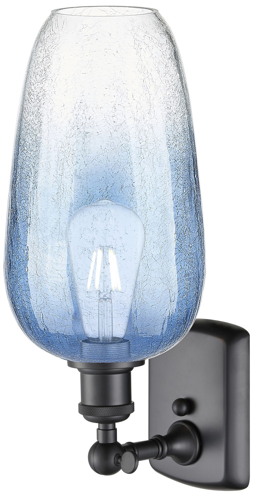 Image 2 Ballston Brookhaven Flute 16"H Matte Black Sconce With Sapphire Shade more views