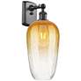 1_Ballston Brookhaven Flute 16"H Oil Rubbed Bronze Sconce w/ Amber Shade