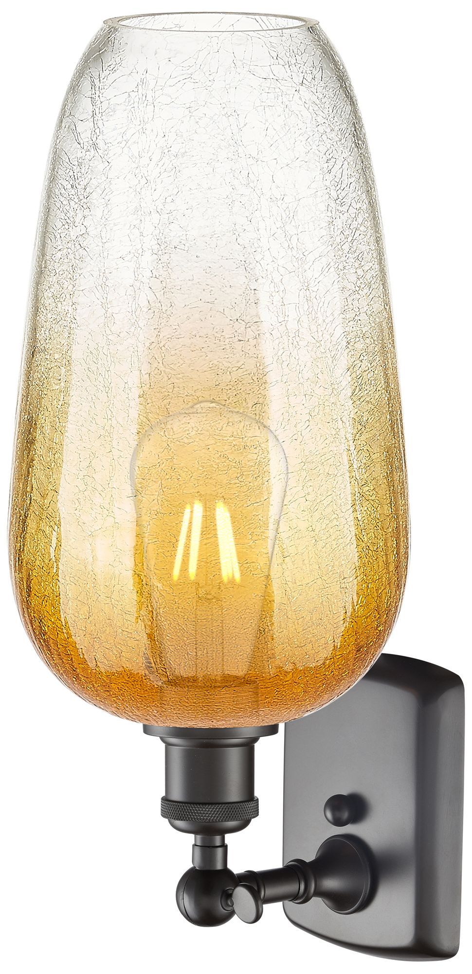 Image 2 Ballston Brookhaven Flute 16"H Oil Rubbed Bronze Sconce w/ Amber Shade more views