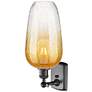 2_Ballston Brookhaven Flute 16"H Oil Rubbed Bronze Sconce w/ Amber Shade more views
