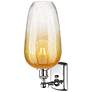 2_Ballston Brookhaven Flute 16"H Polished Chrome Sconce With Amber Shade more views