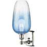 2_Ballston Brookhaven Flute 16"H Polished Nickel Sconce w/ Sapphire Shade more views