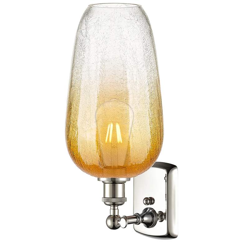 Image 2 Ballston Brookhaven Flute 16"H Polished Nickel Sconce With Amber Shade more views