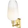 2_Ballston Brookhaven Flute 16" High Satin Gold Sconce With Opal Shade more views