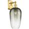 Ballston Brookhaven Flute 16" High Satin Gold Sconce With Slate Shade