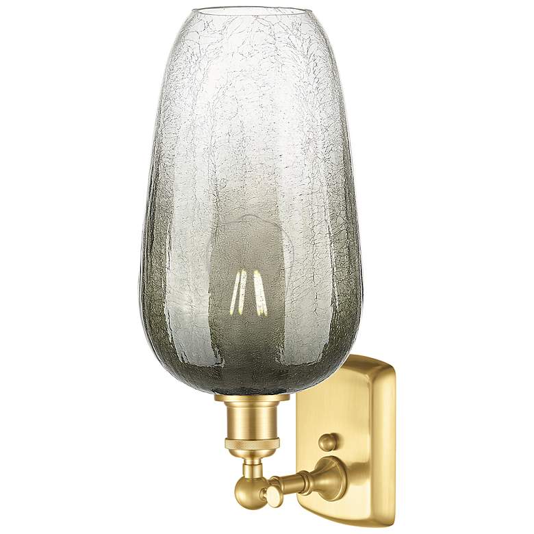 Image 2 Ballston Brookhaven Flute 16" High Satin Gold Sconce With Slate Shade more views