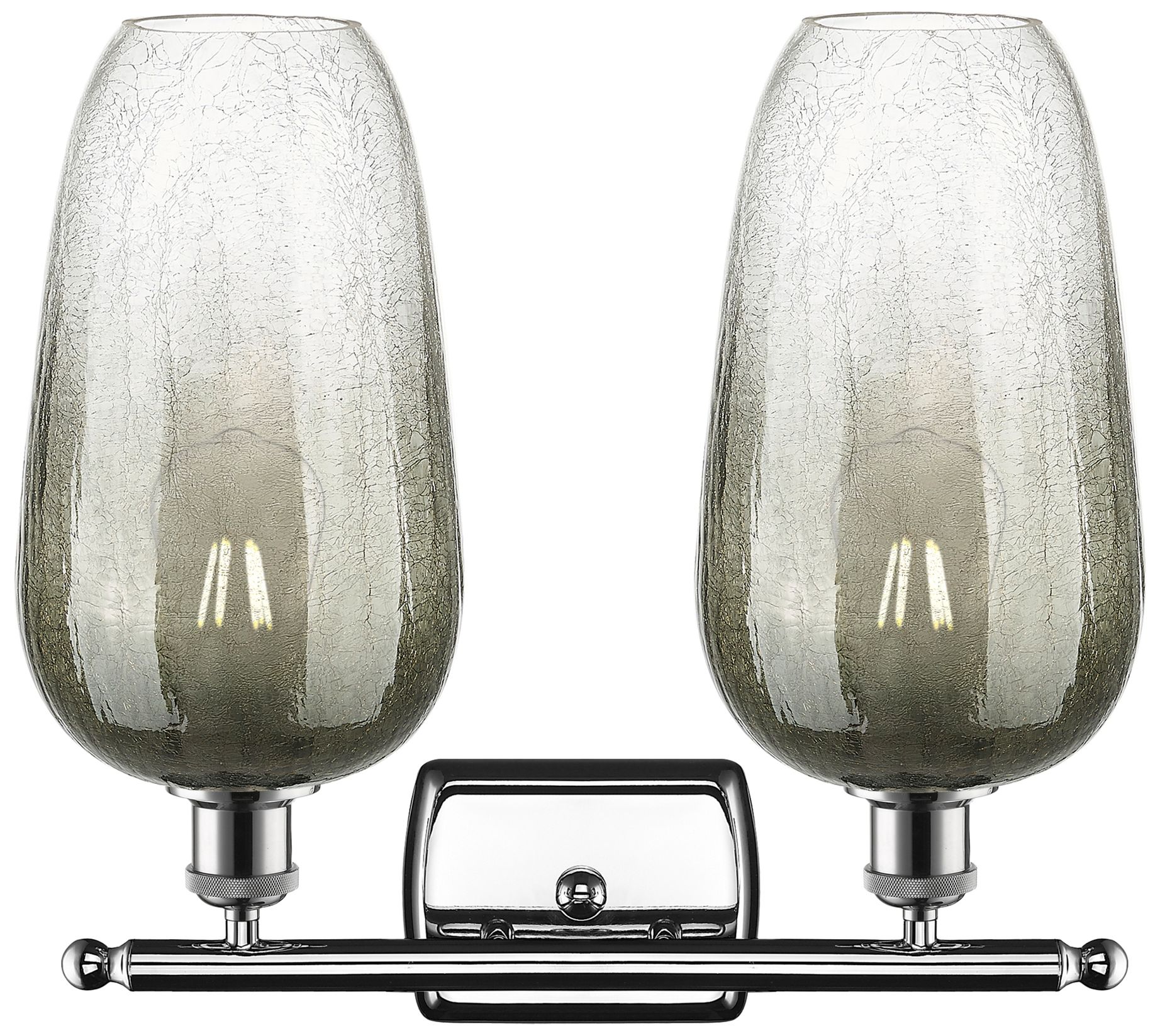 Image 2 Ballston Brookhaven Flute 17"W 2-Lt Chrome Bath Light w/ Slate Shade more views
