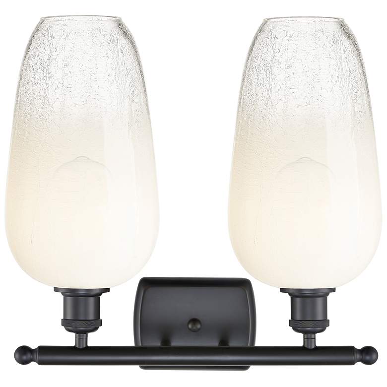 Image 2 Ballston Brookhaven Flute 17"W 2 Light Black Bath Light w/ Opal Shade more views