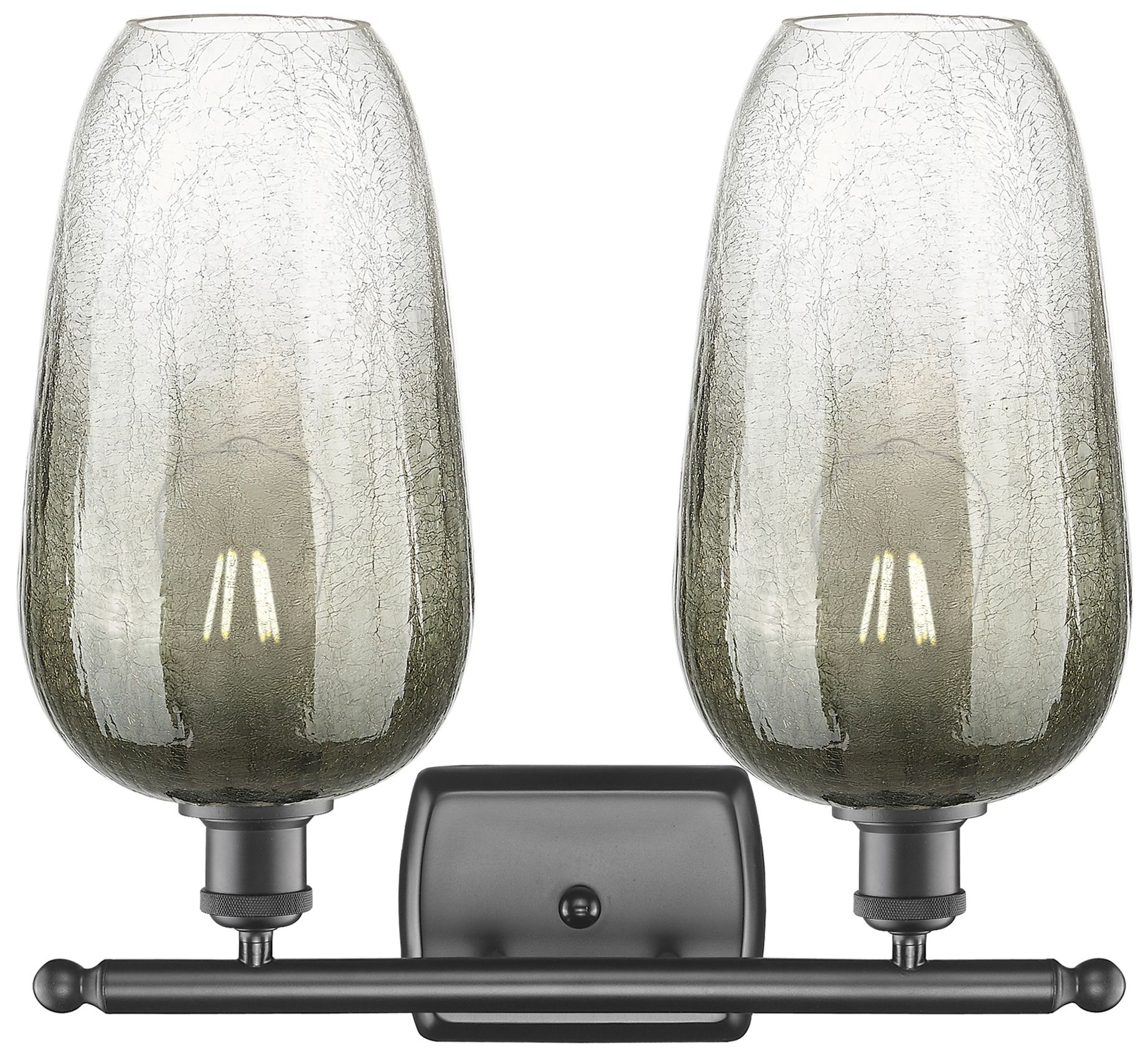 Image 2 Ballston Brookhaven Flute 17"W 2 Light Black Bath Light w/ Slate Shade more views