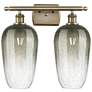 1_Ballston Brookhaven Flute 17"W 2 Light Brass Bath Light w/ Slate Shade